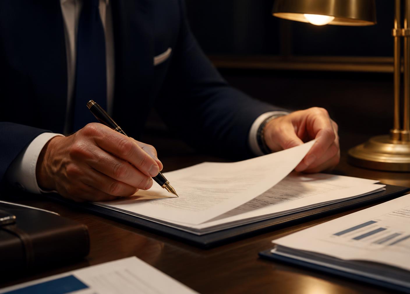 Reviewing and signing business acquisition documents